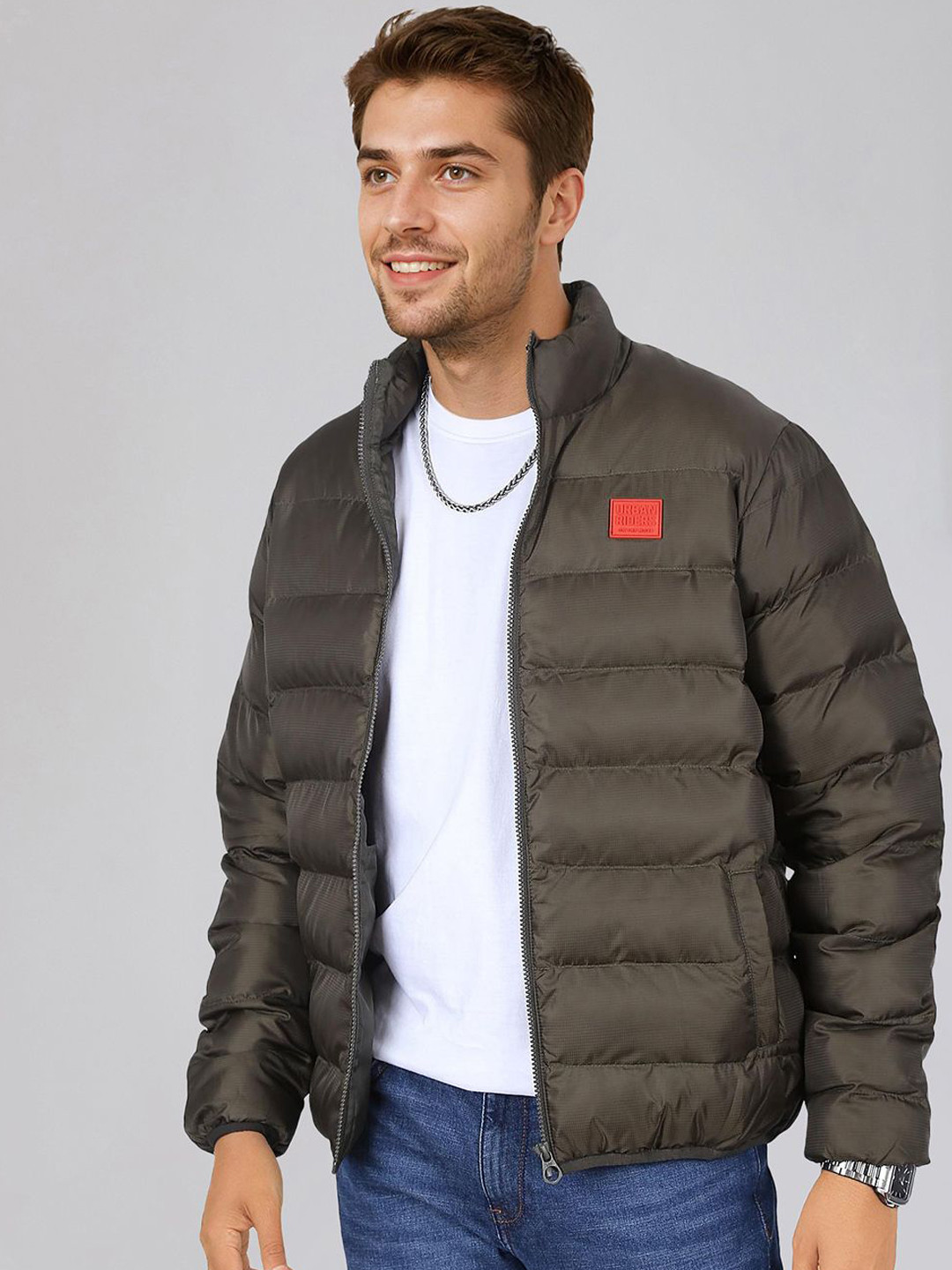 Lee Men Biker Jacket with Patchwork