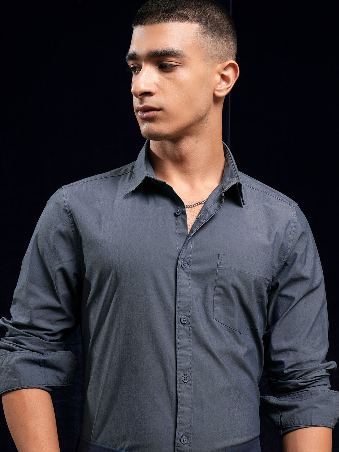 HIGHLANDER Men Moklino Textured Striped Casual Shirt