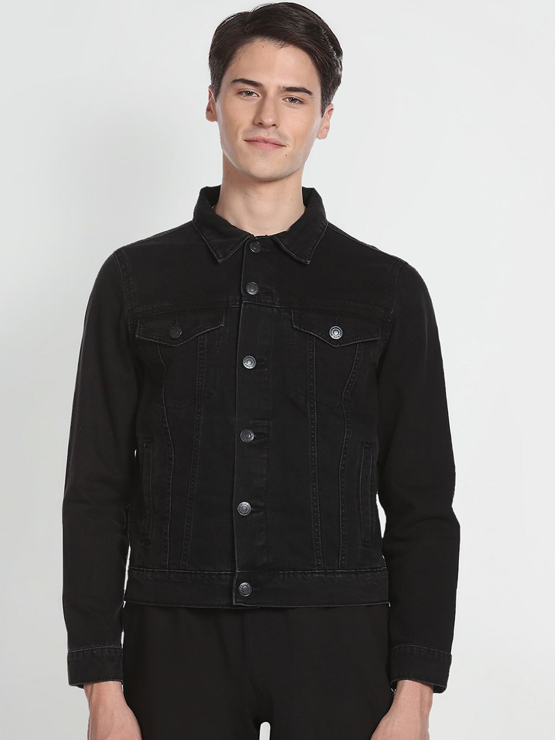 U.S. Polo Assn. Denim Co. Men Spread Collar Long Sleeves Cotton Denim Jacket