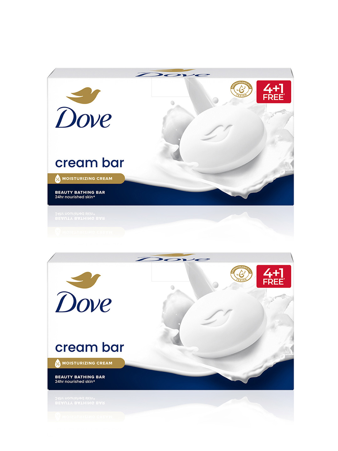 Dove Set of 10 Cream Beauty Bathing Bar With Nutrient Serum for 24Hr - 125g each