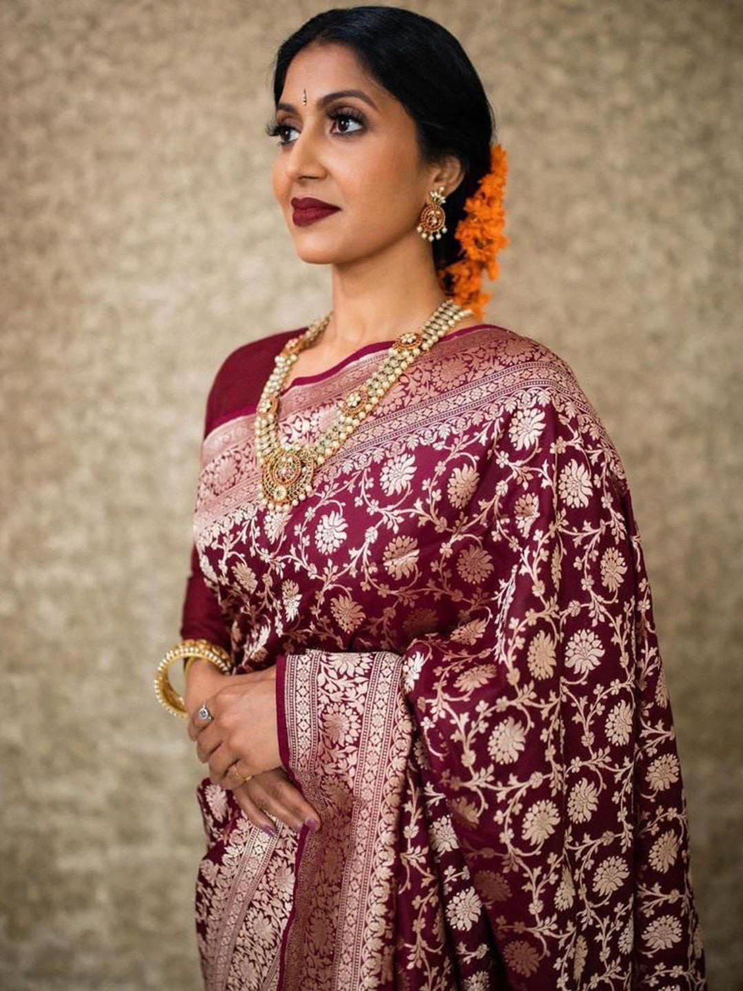 bansari textiles Woven Design Zari Kanjeevaram Saree