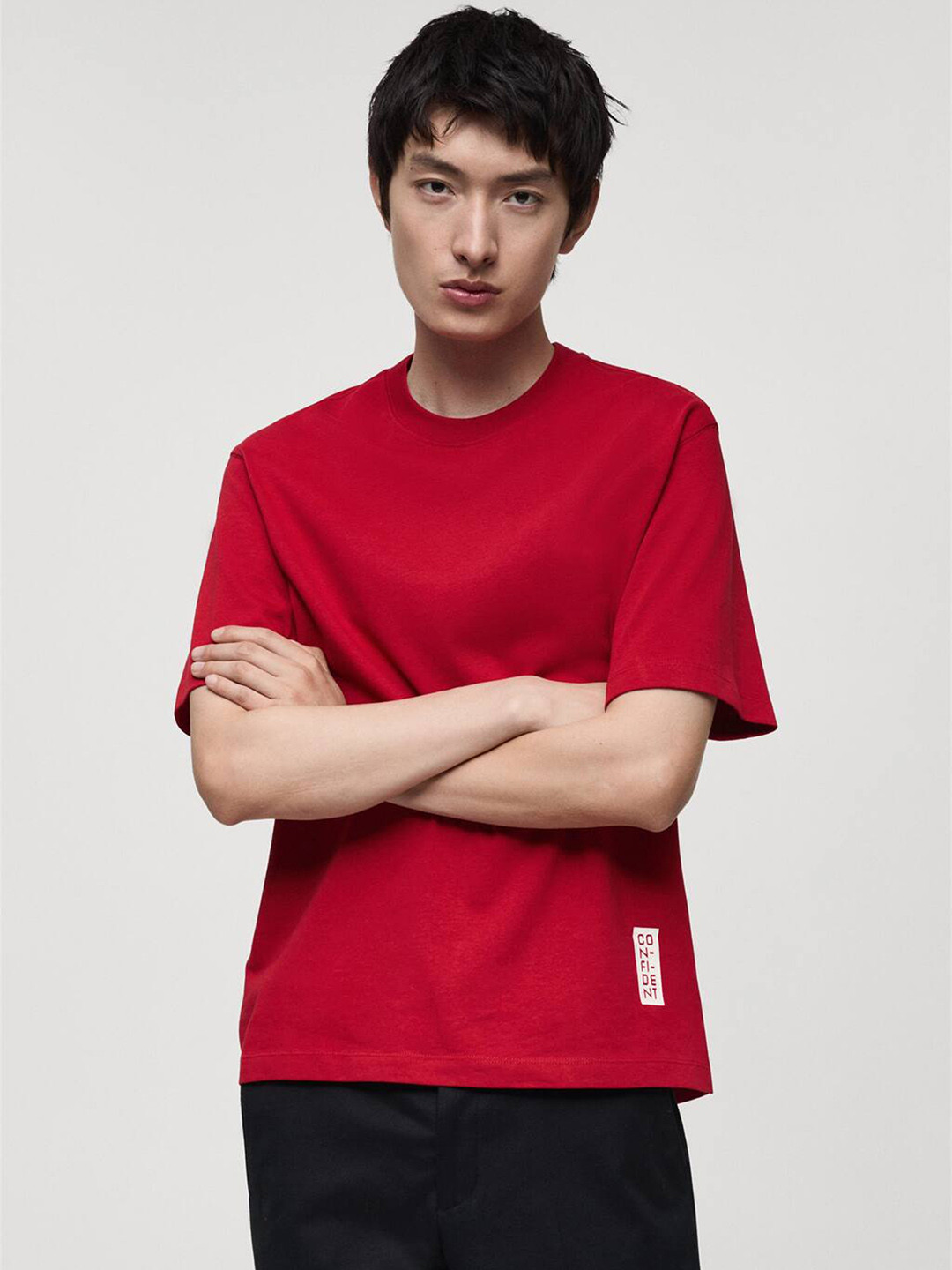 MANGO MAN Men Pure Cotton T-shirt