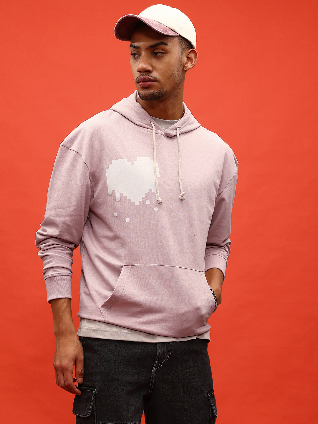 glitchez High-End Graphics Drop-Shoulder Sleeves Oversized Hooded Sweatshirt