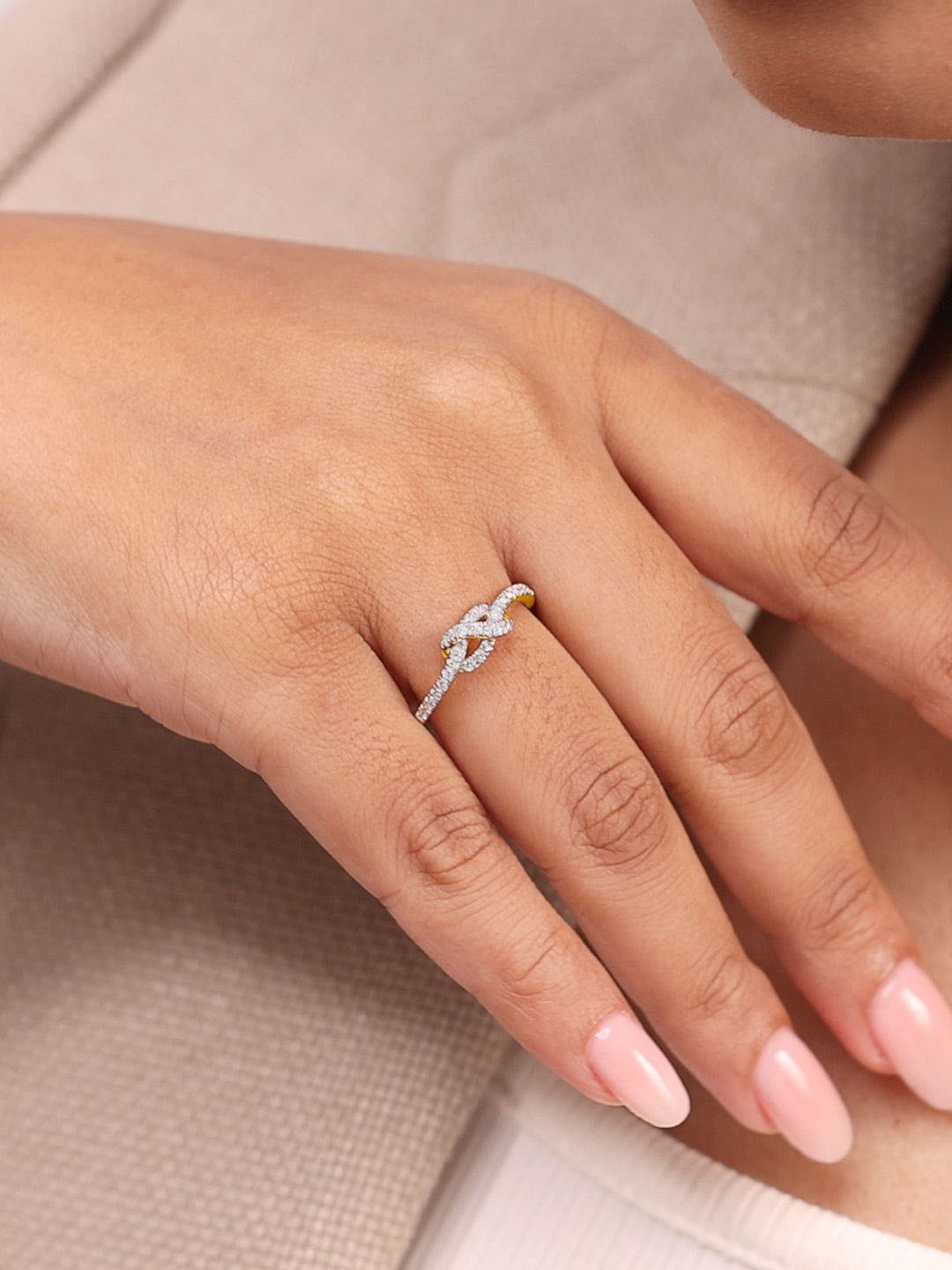 Mia by Tanishq 14KT Yellow Gold Natural Diamond Finger Ring - 2.099 g