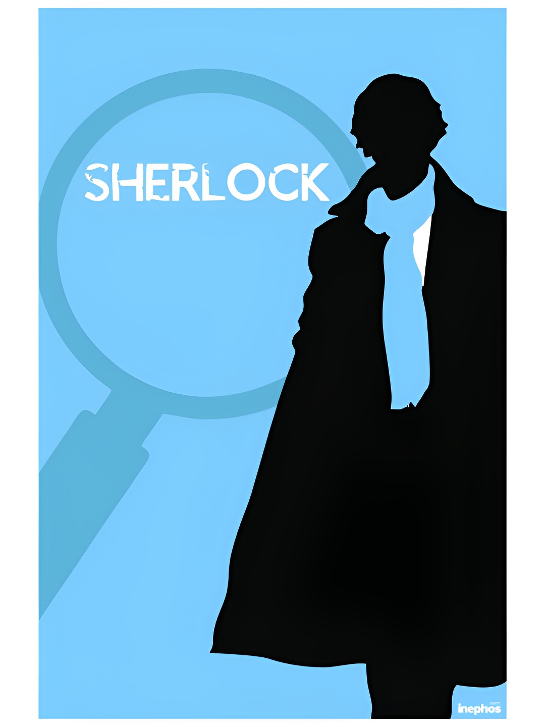 Inephos Blue & Black Unique Modern Artwork Sher Lock Vinyl Photograph Poster