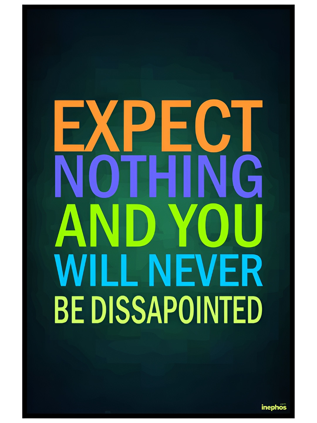 Inephos Orange Coloured & Blue Printed Wall Posters