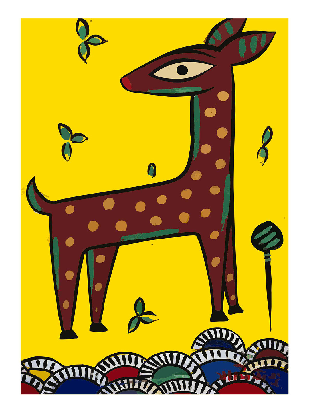 Adventures India Deer Canvas Wall Rectangle Paintings Wall Art - 20.4 x 15.7 In