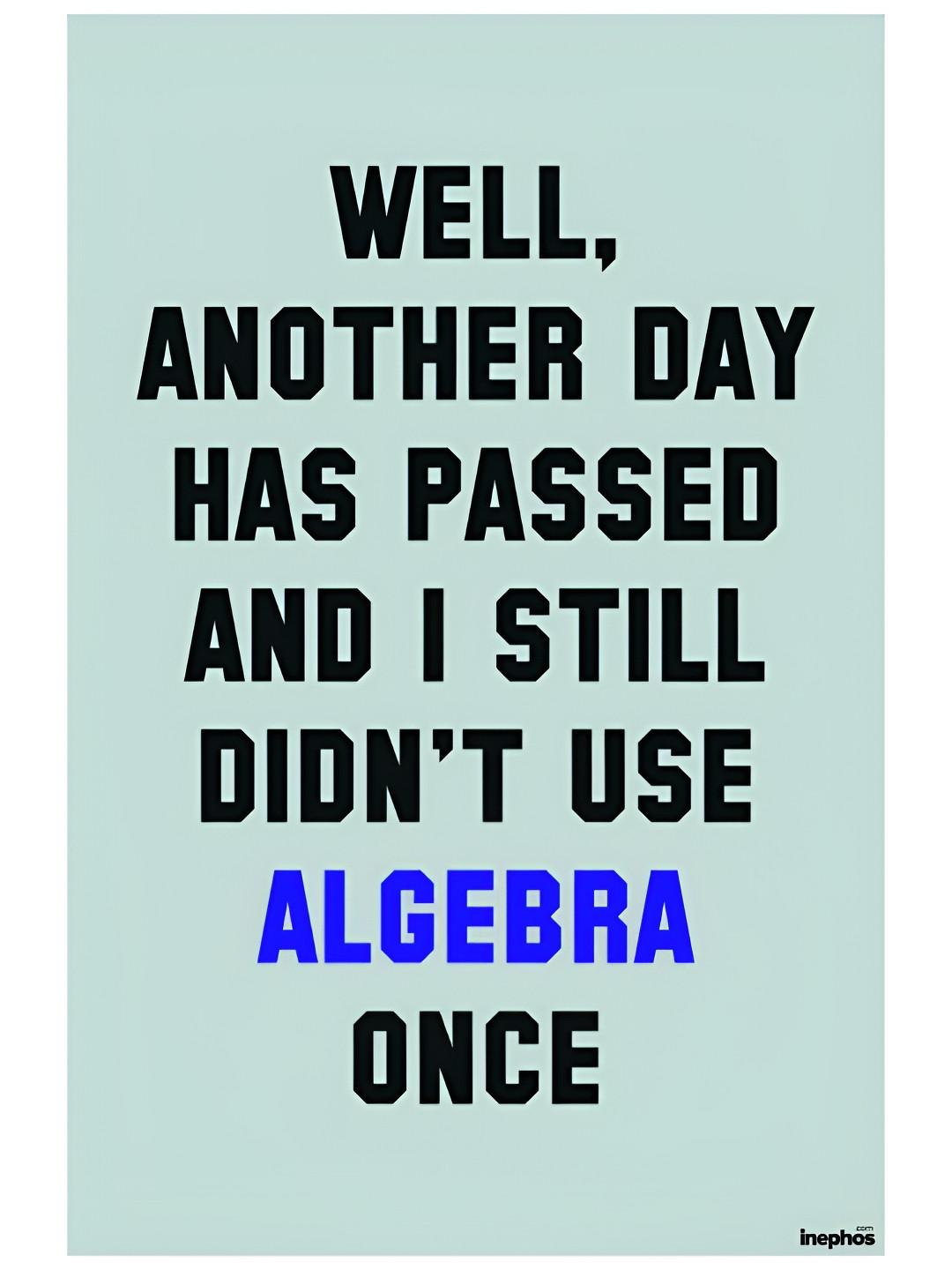 Inephos Blue & Black Didn'T Use Algebra Once Vinyl Photograph Poster Funny Photograph Posters