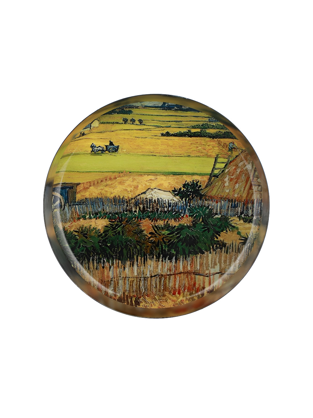 Homspurts Vincent Wood Wall Round Paintings Wall Art - 10 In