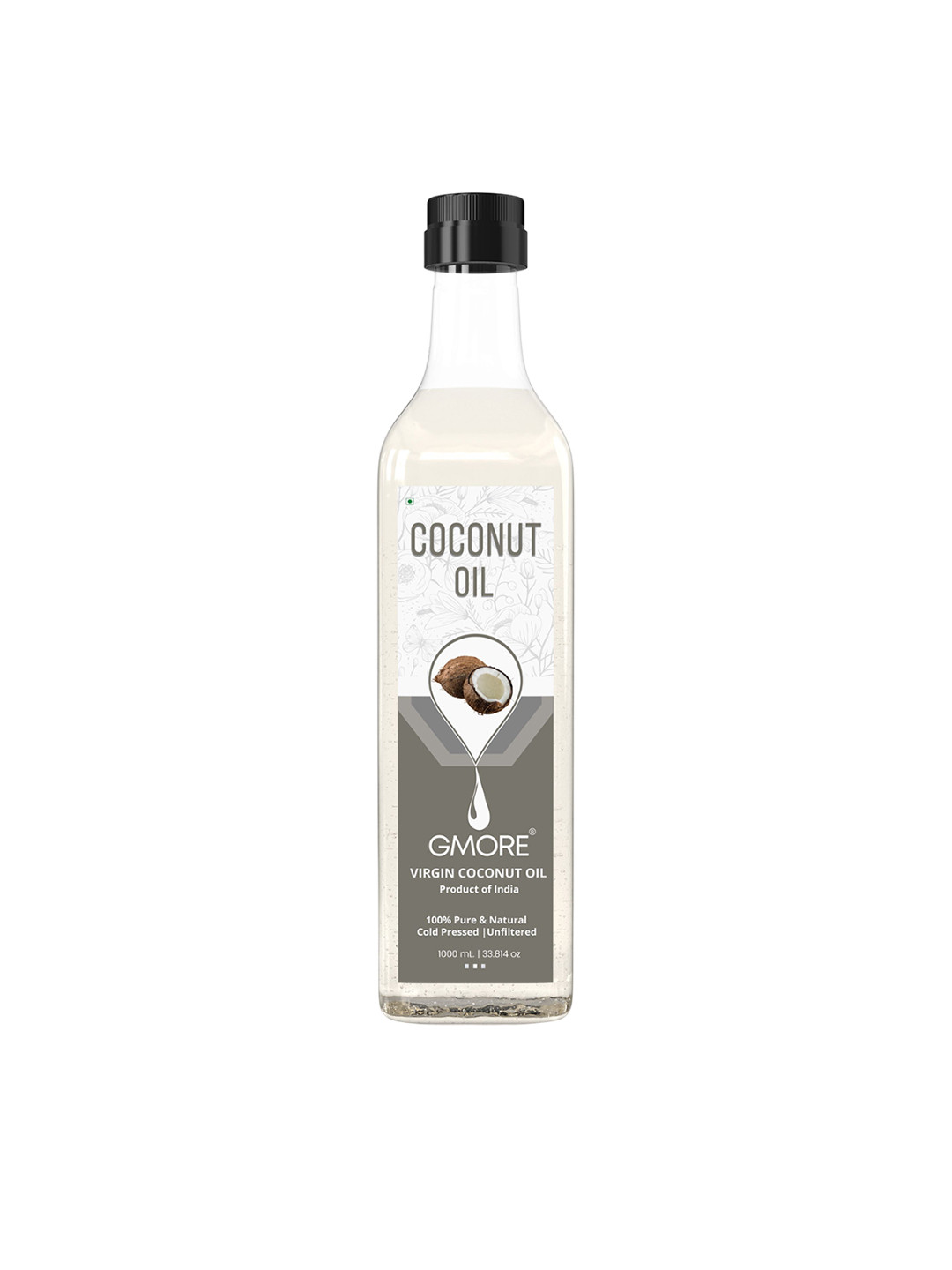 GMORE Virgin Cold Pressed Coconut Oil For Baby Skin Hair & Massage- 1000 ml