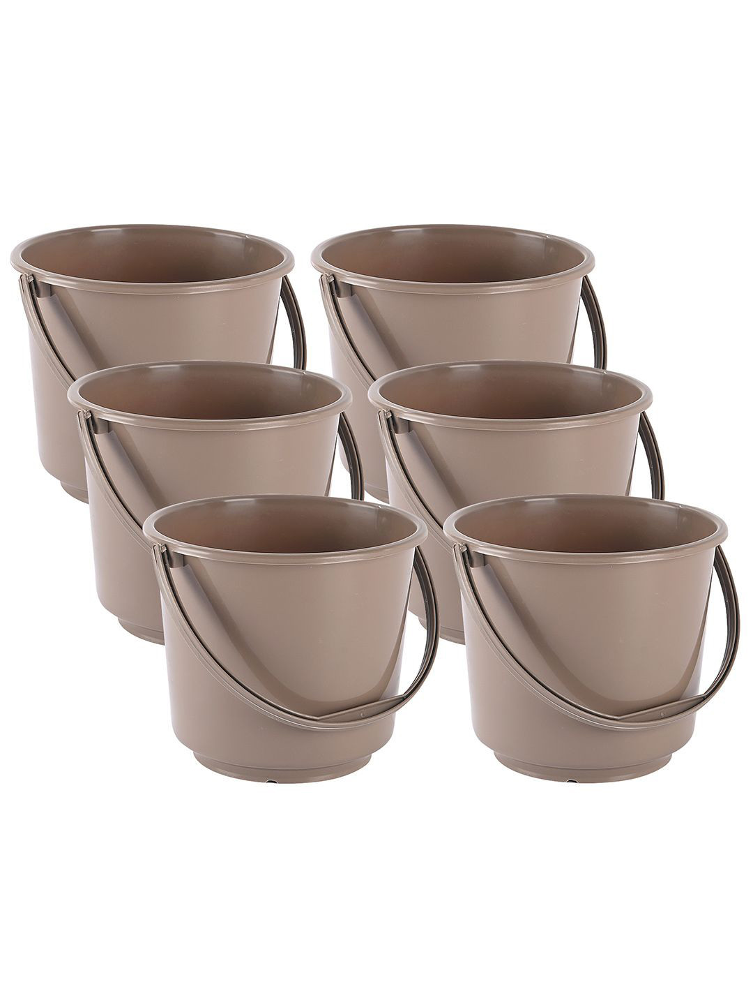 Kuber Industries Brown 6 Piece Multi-Purpose Small Bucket- 5 ltr