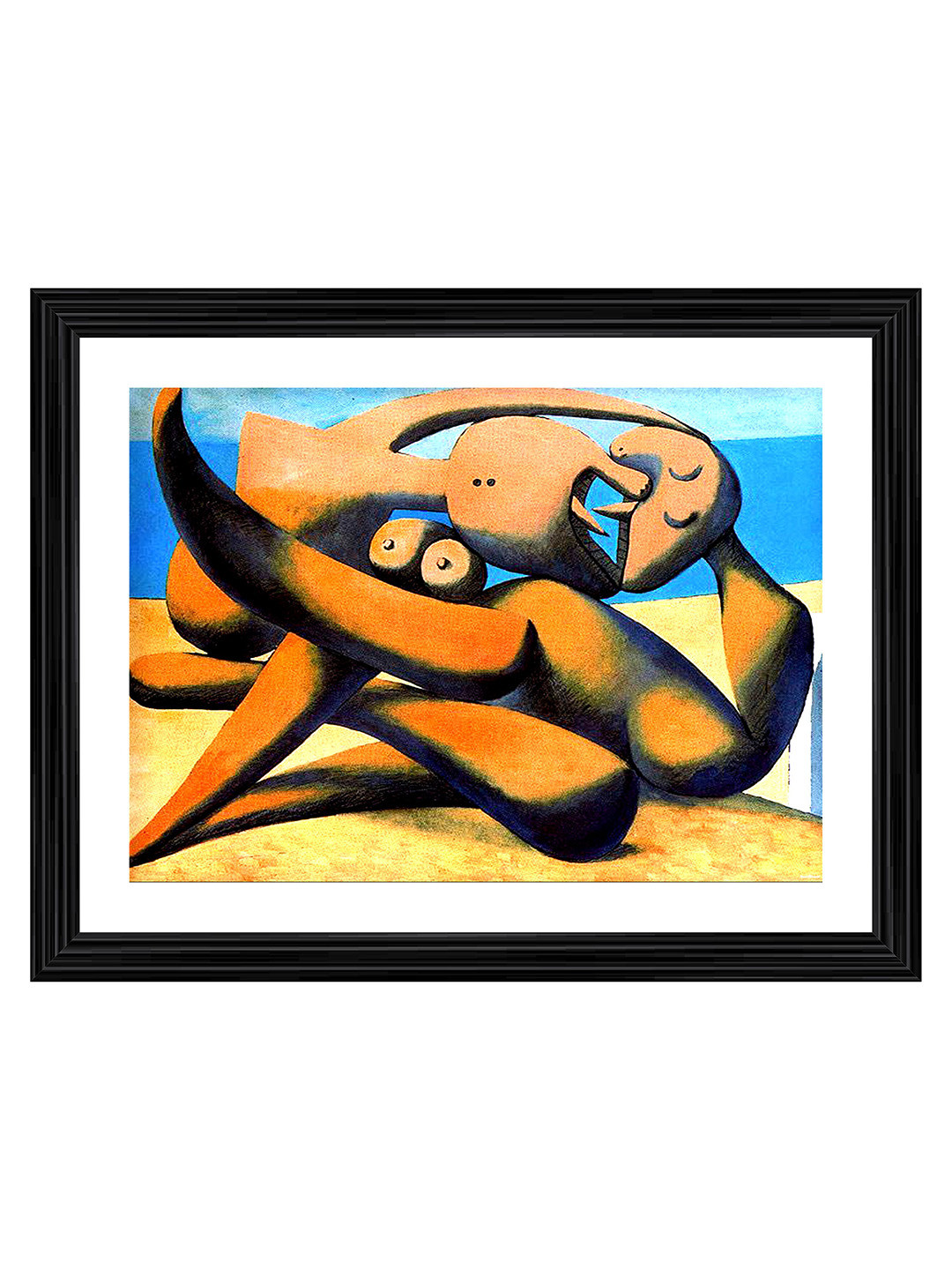 Adventures India Orange & Black Abstract Wooden Wall Art