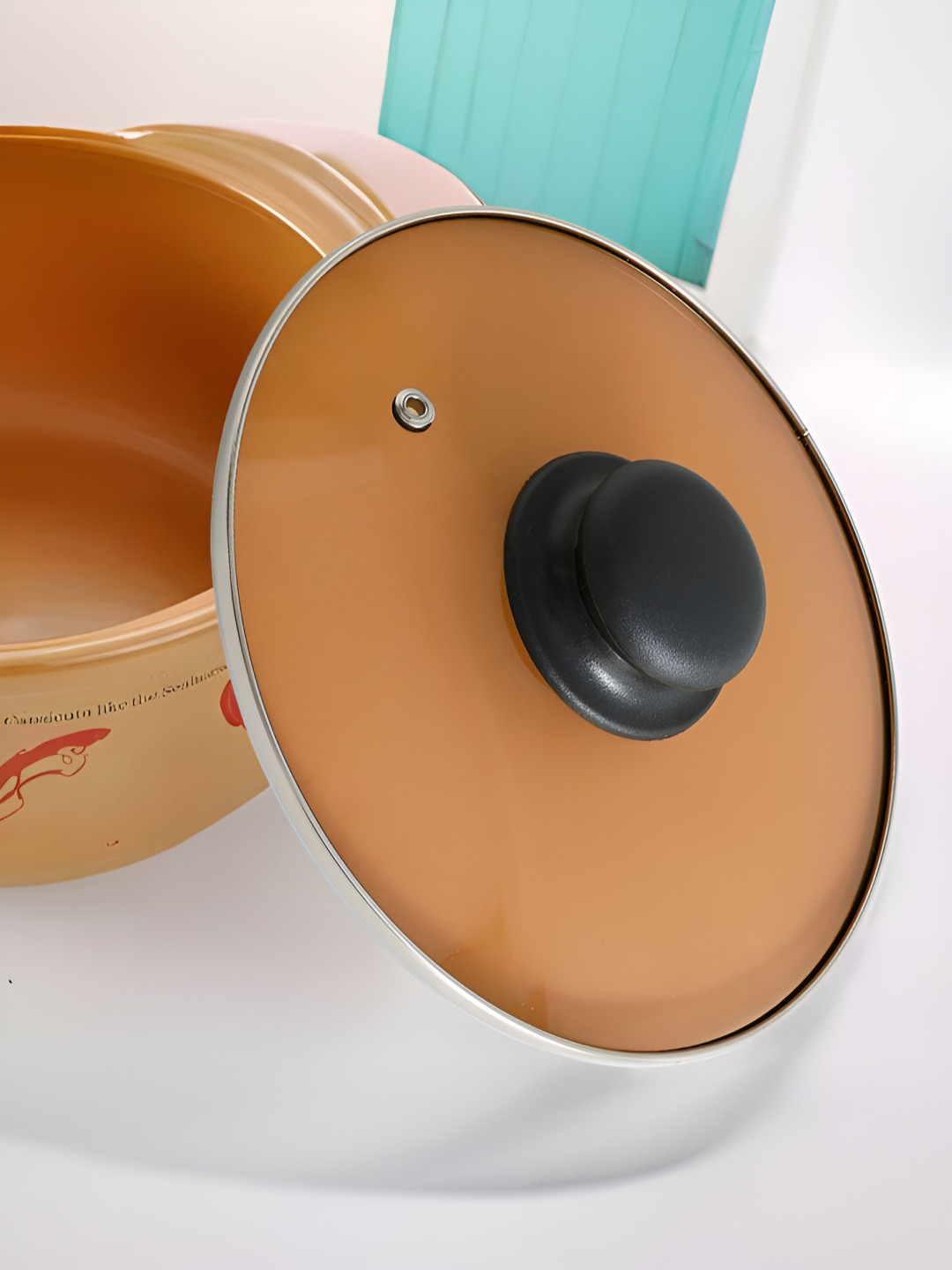 The Better Home Brown & Black Glass Pot Lid