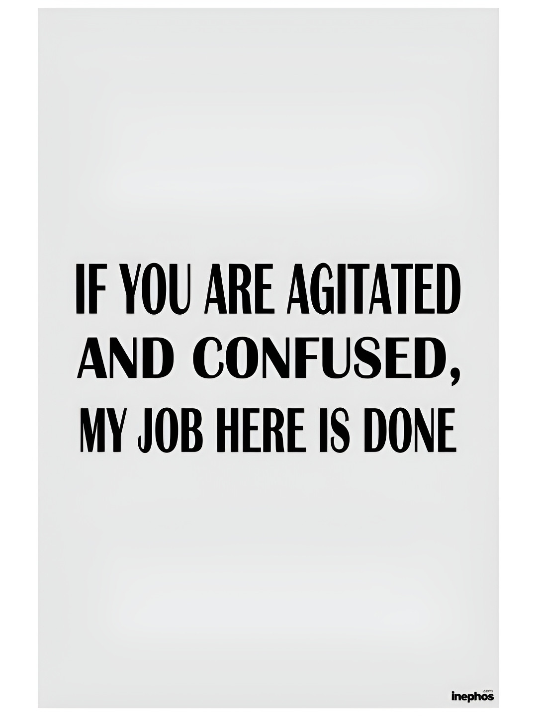 Inephos Off White & Black Printed Long Lasting Wall Poster