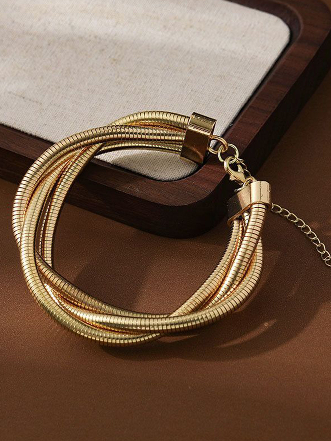 Just Lil Things Gold-Plated Triple Layer Wraparound Bracelet