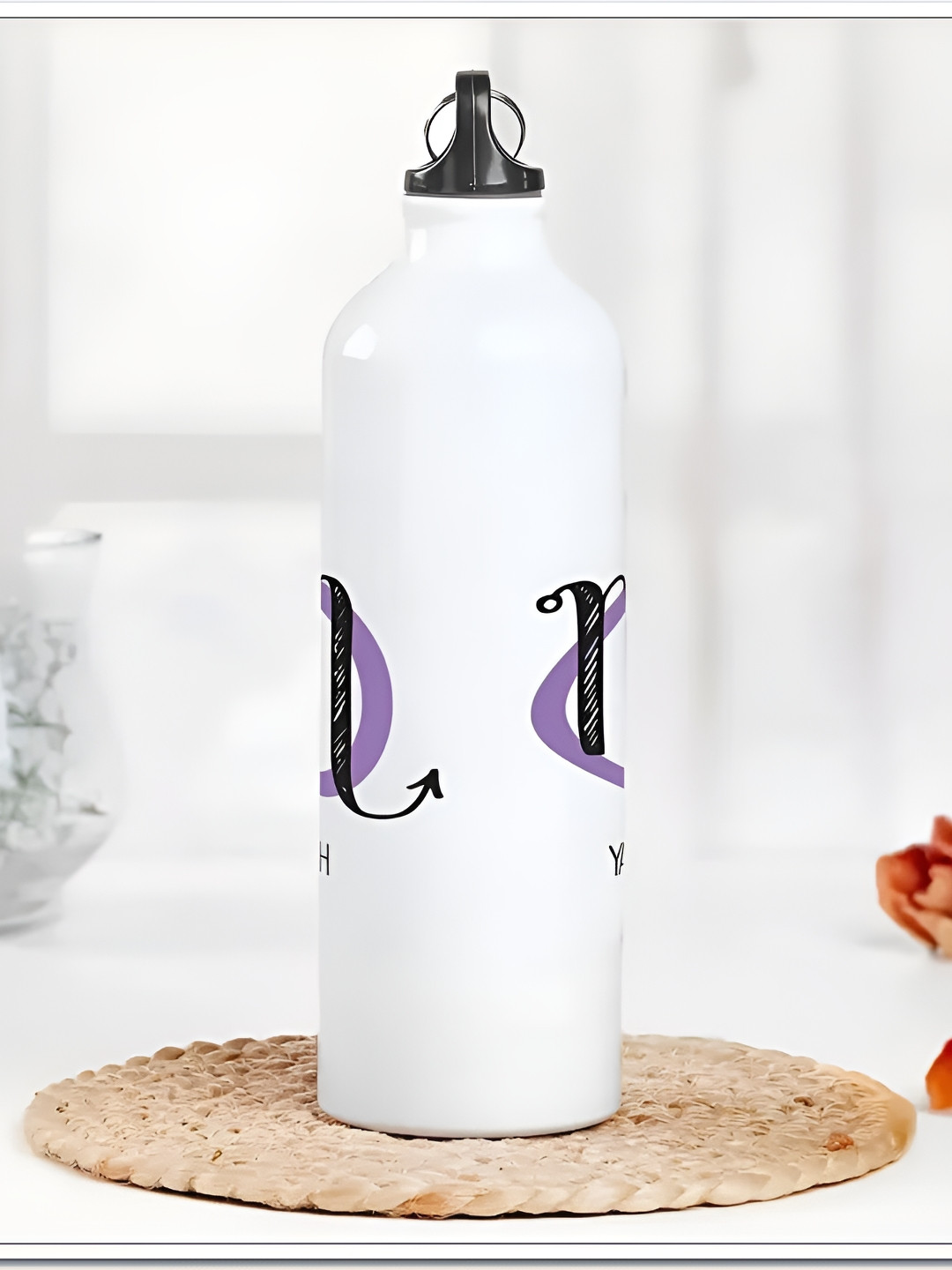 fnp White Typography Aluminium Spill Proof Sipper - 650ml
