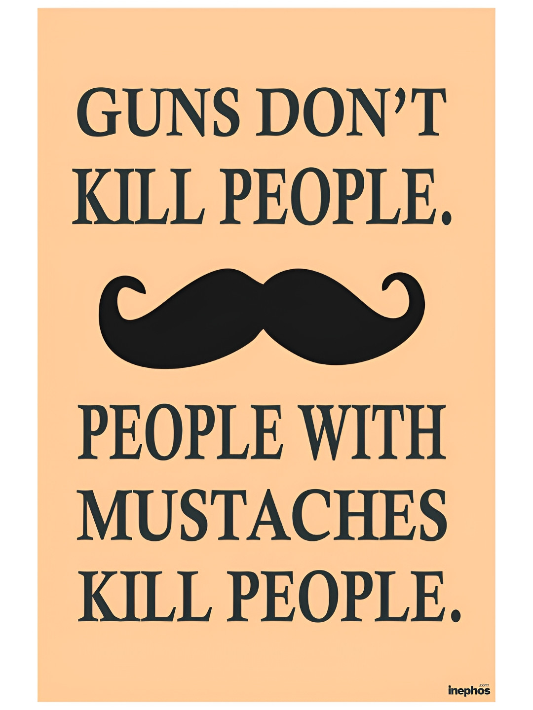 Inephos Nude & Black People With Mustaches Inspirational Vinyl Photograph Poster