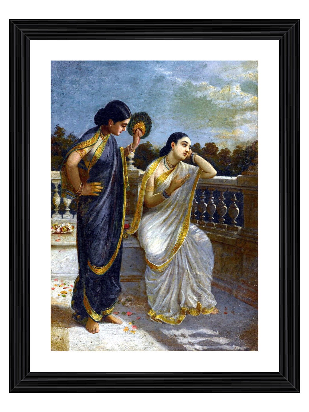 Adventures India White Wood Wall Living Room Rectangle Paintings Wall Art -20.47 x 15.7In