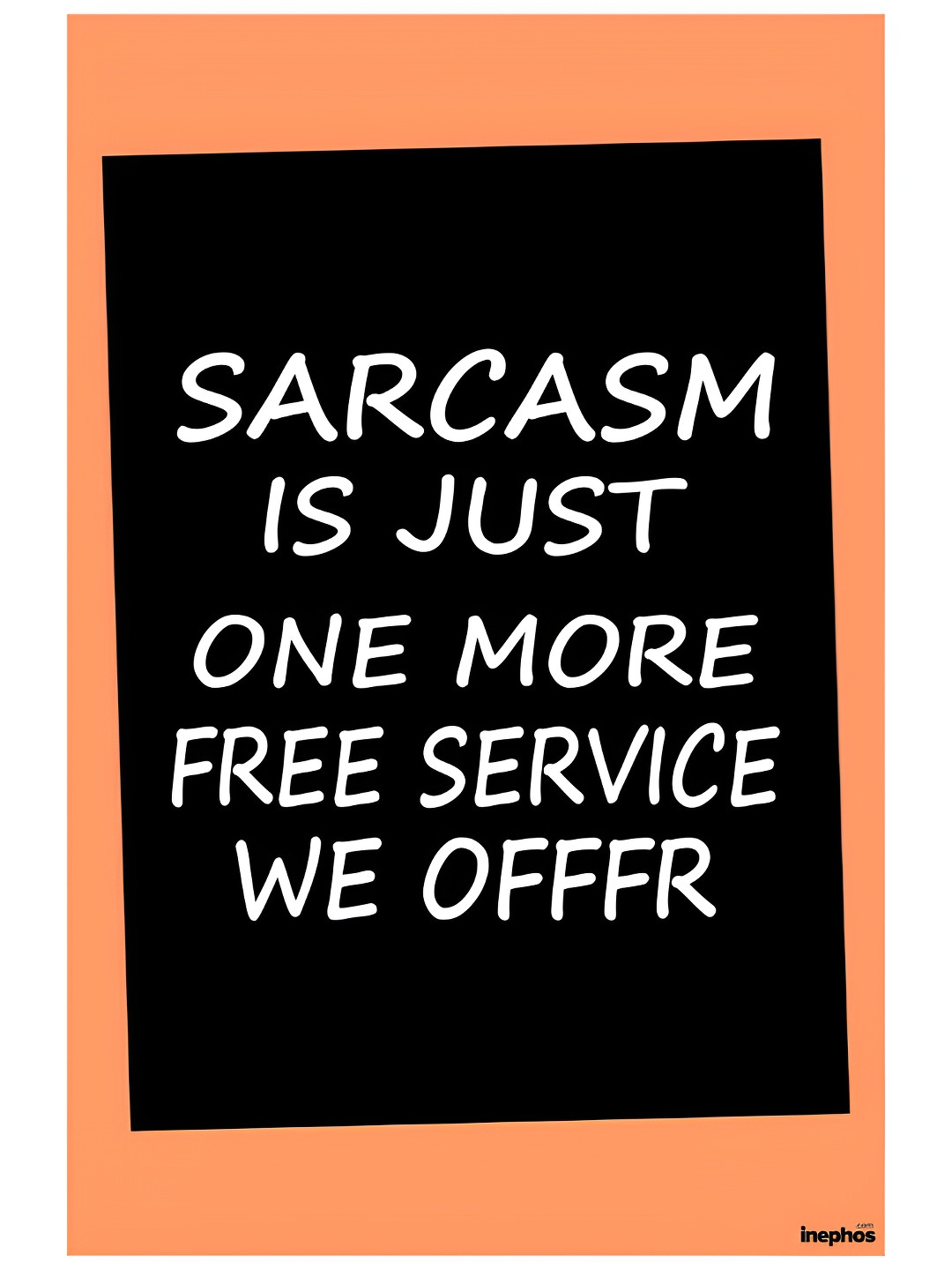Inephos Orange & Black Printed Paper Creative Artwork Wall Poster