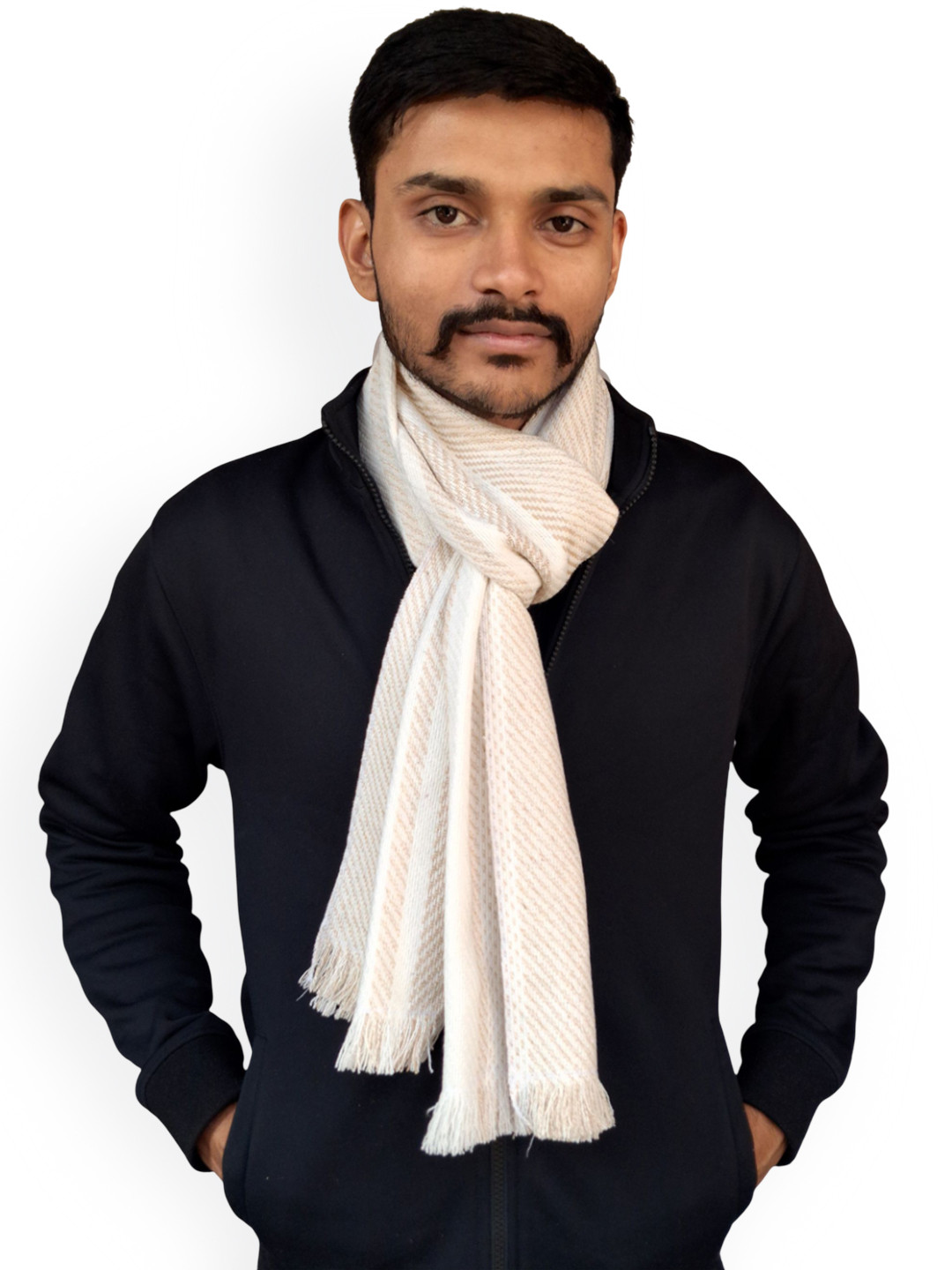 SWITCHON Men Patterned Merino Wool Mufflers
