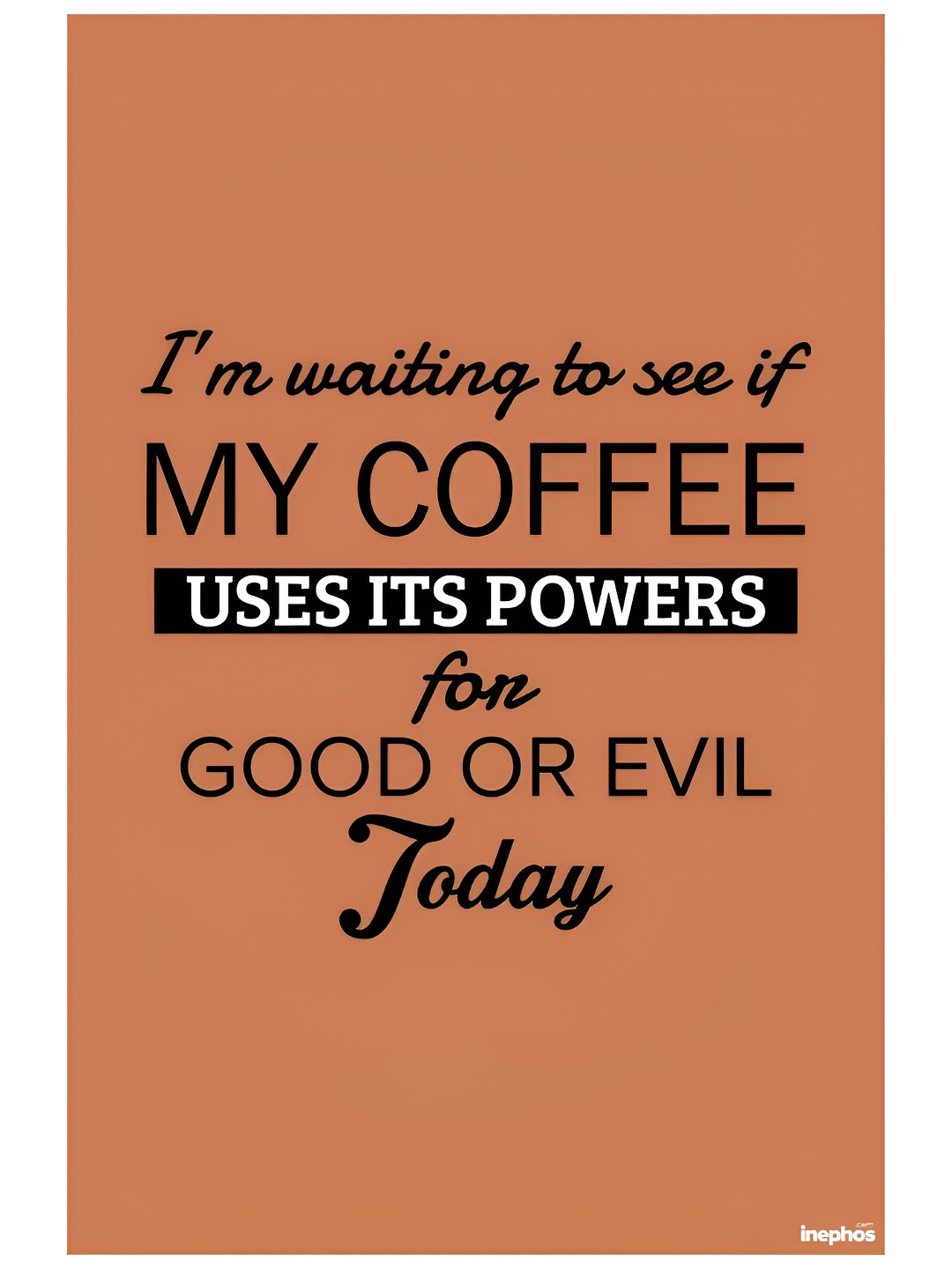 Inephos Brown & Black Printed Paper Creative Artwork Wall Poster