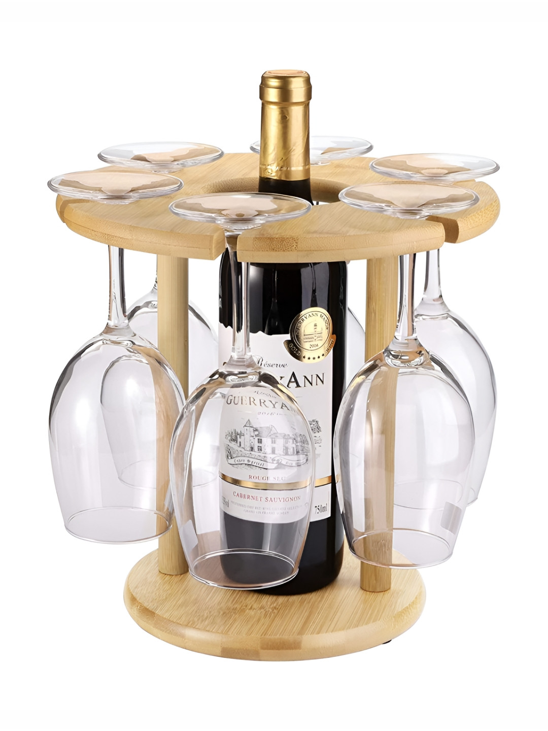 HOKIPO Brown Bamboo Bottle Holder