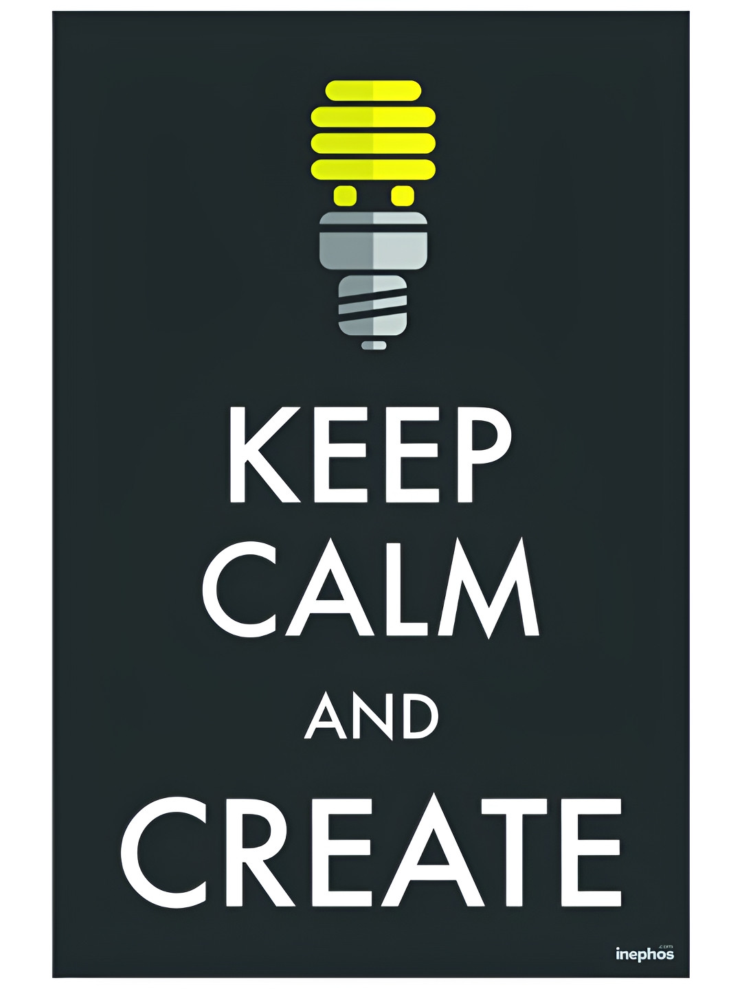 Inephos Navy Blue & White Printed Paper Creative Artwork Posters