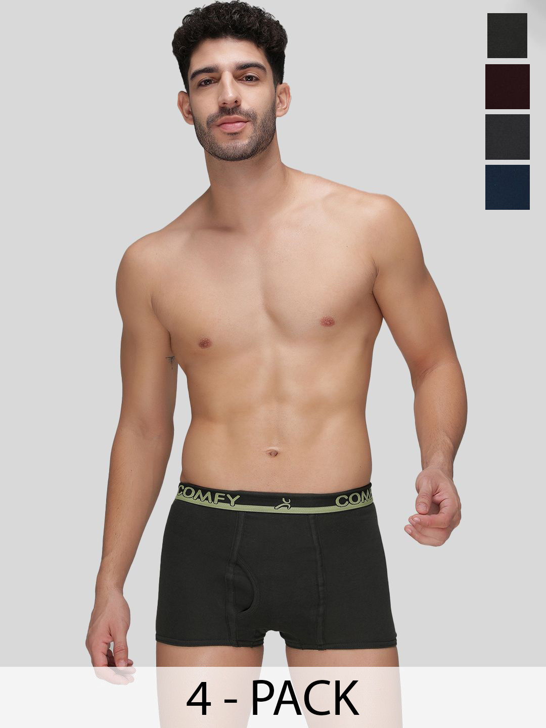 AMUL COMFY Pack of 4 Cotton Trunks - AC-MTROE-MULTI-XL-4PC