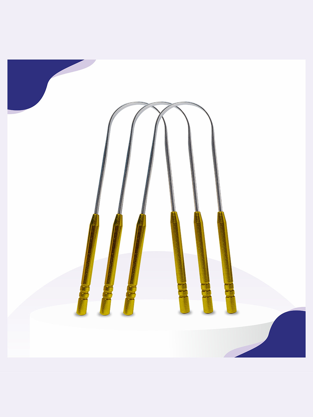 Nurpi Set Of 3 Long Handle Tongue Cleaner For Oral Care & Bad Breath