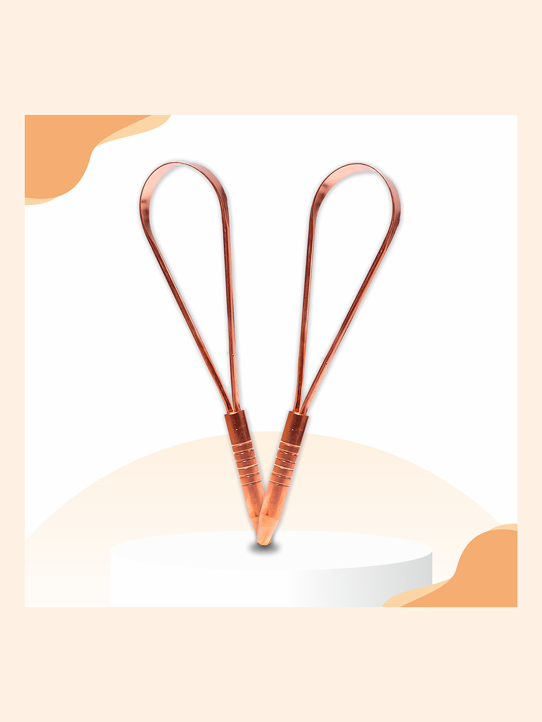 Nurpi Set Of 2 Single Handle Tongue Cleaner For Oral Care & Bad Breath