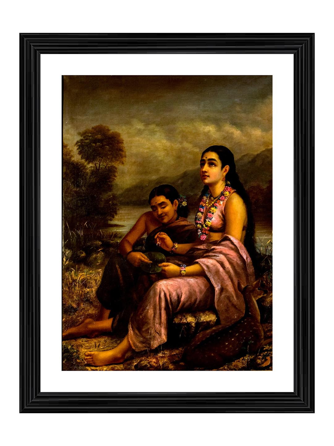 AdventuresIndia Shakuntala Wood Wall Rectangle Paintings Wall Art - 18 x 24In