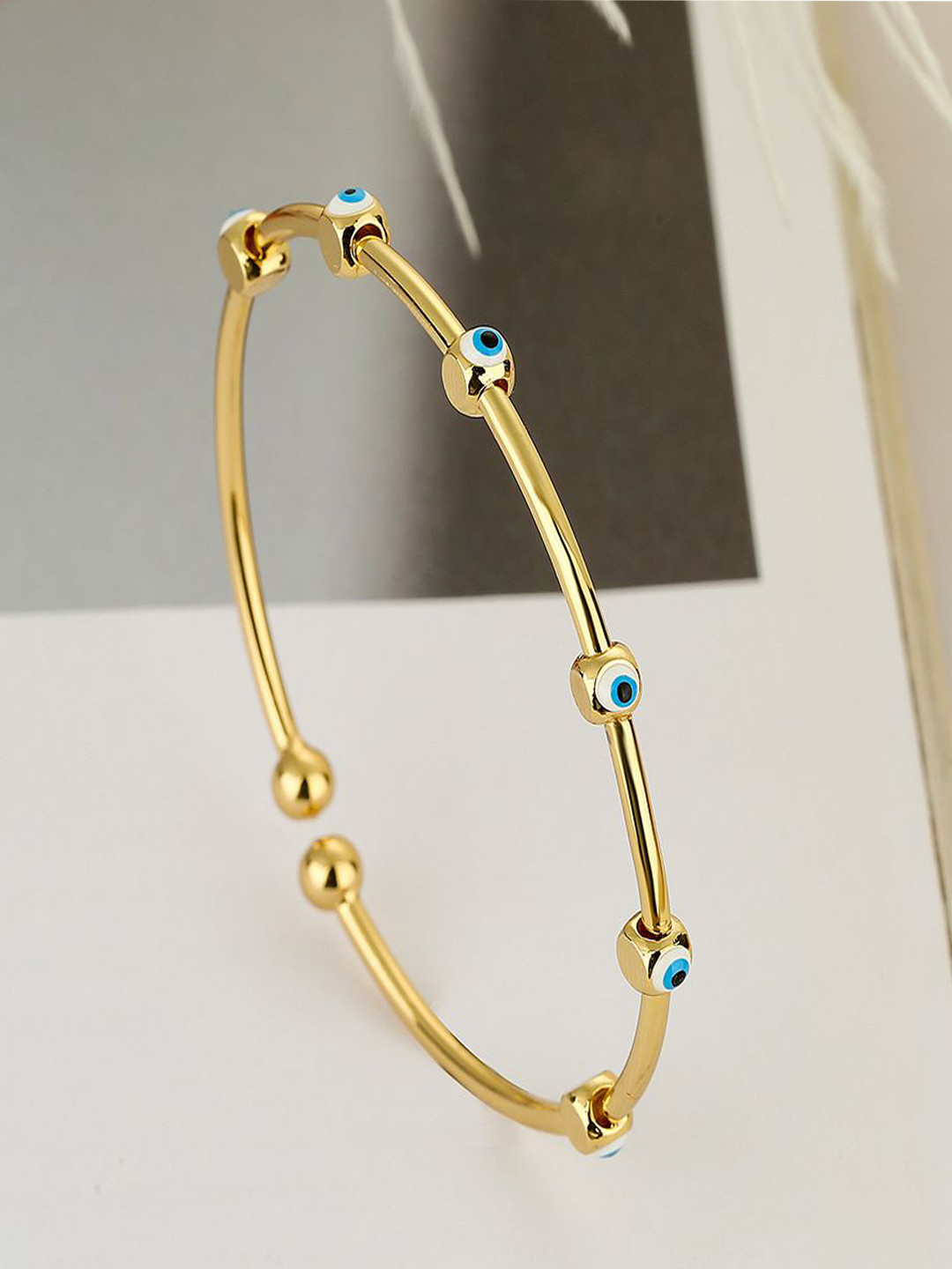 Just Lil Things Women Gold Plated Evil Eye Wraparound Bracelet