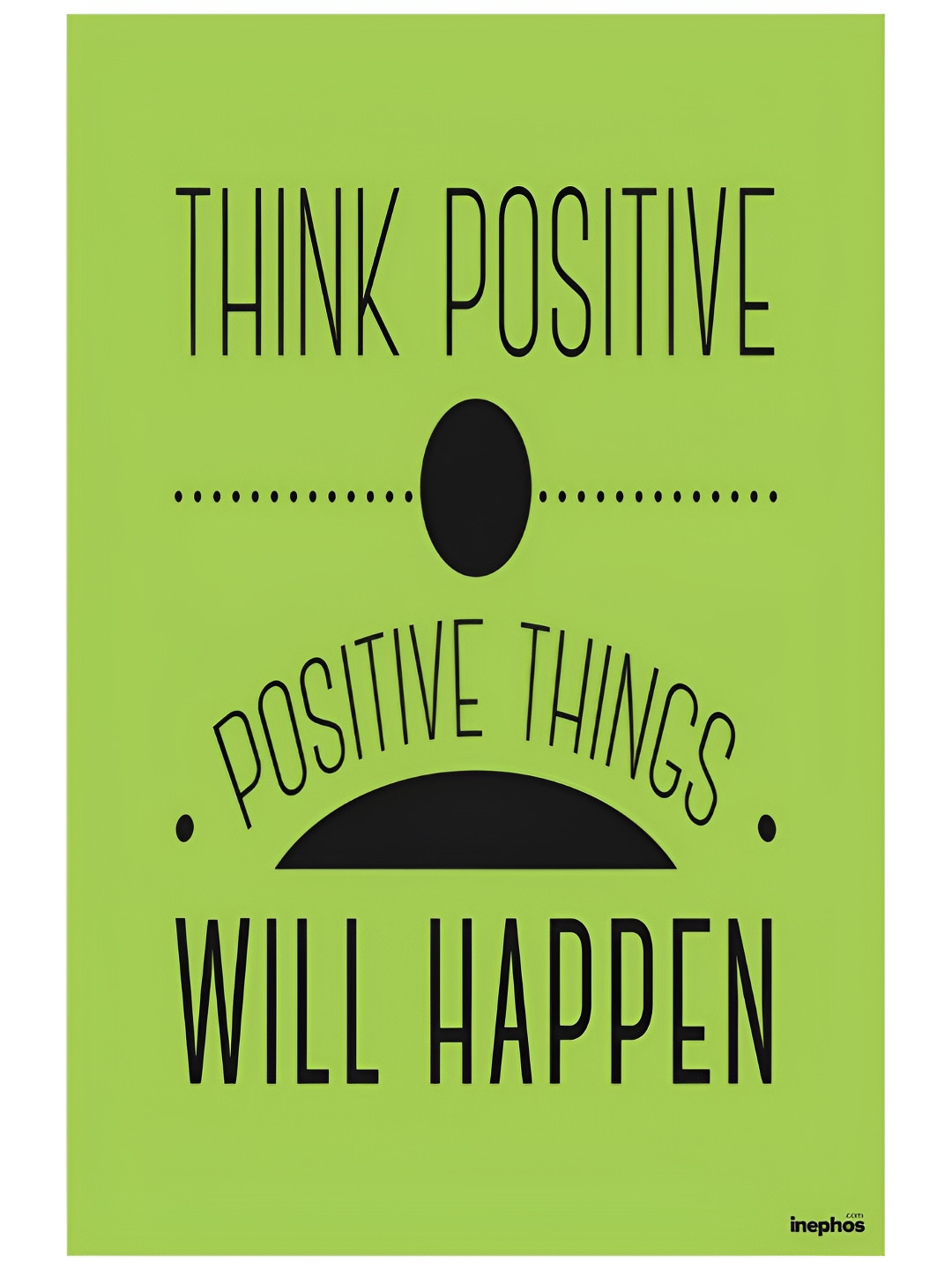 Inephos Green & Black Time Money Inspirational Vinyl Poster