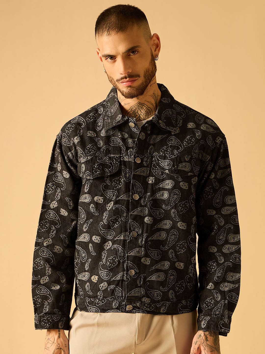 AKS Men Open Front Jacket
