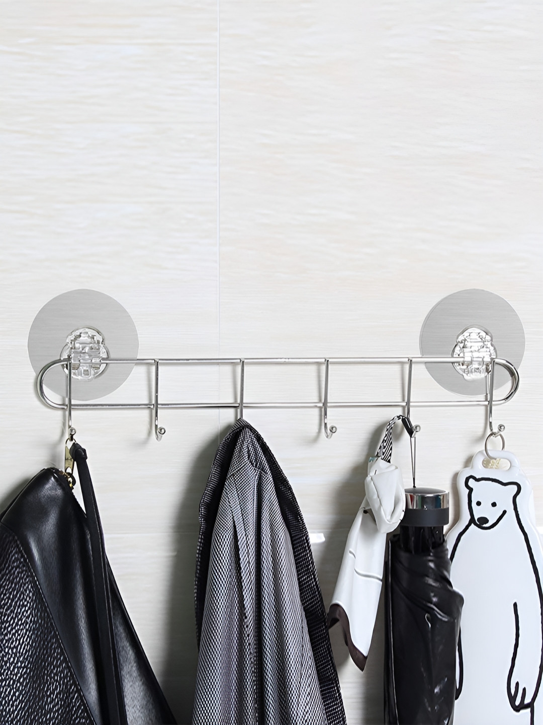 HOKIPO Silver Toned Wall Adhesive Hook