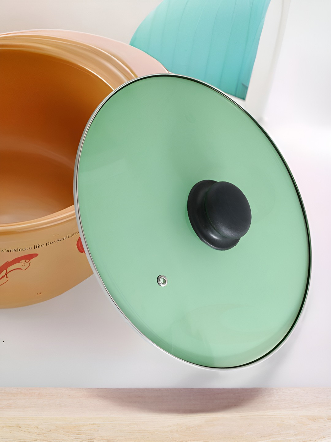 The Better Home Green & Black Glass Pot Lid