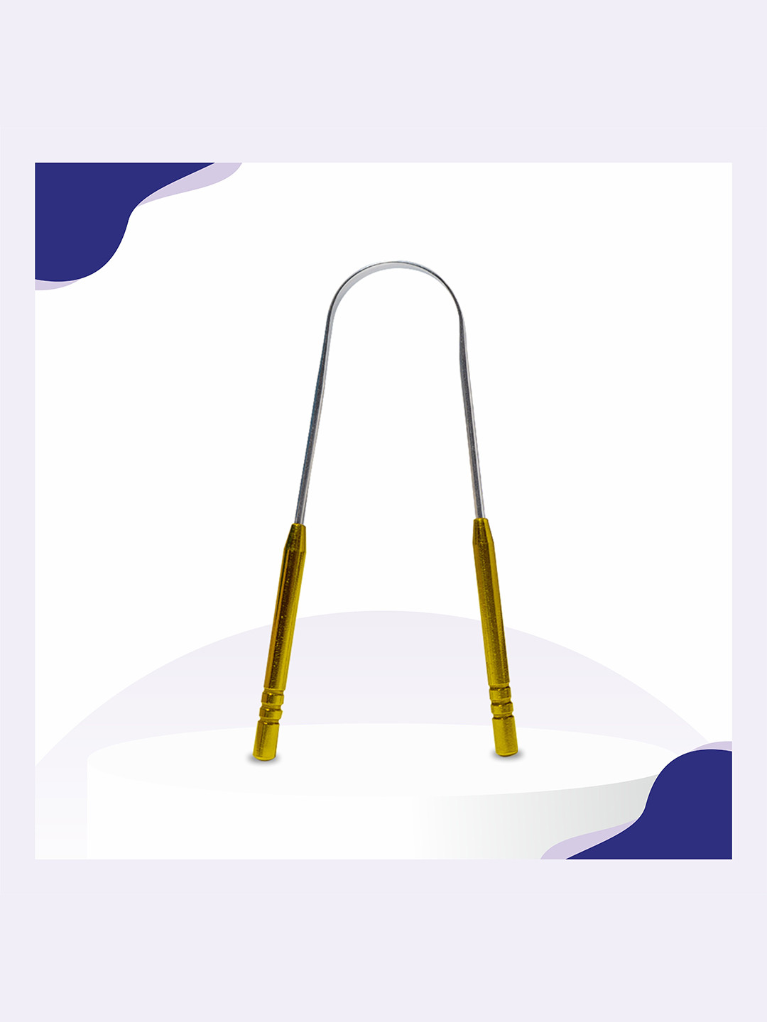 Nurpi Steel Brass Long Handle Tongue Cleaner For Oral Care & Bad Breath