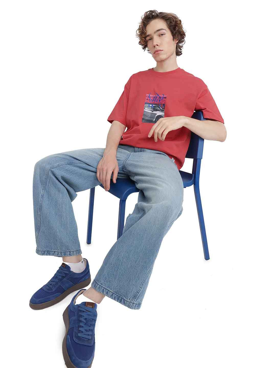 RARE RABBIT Printed Baggy Oversized T-shirt