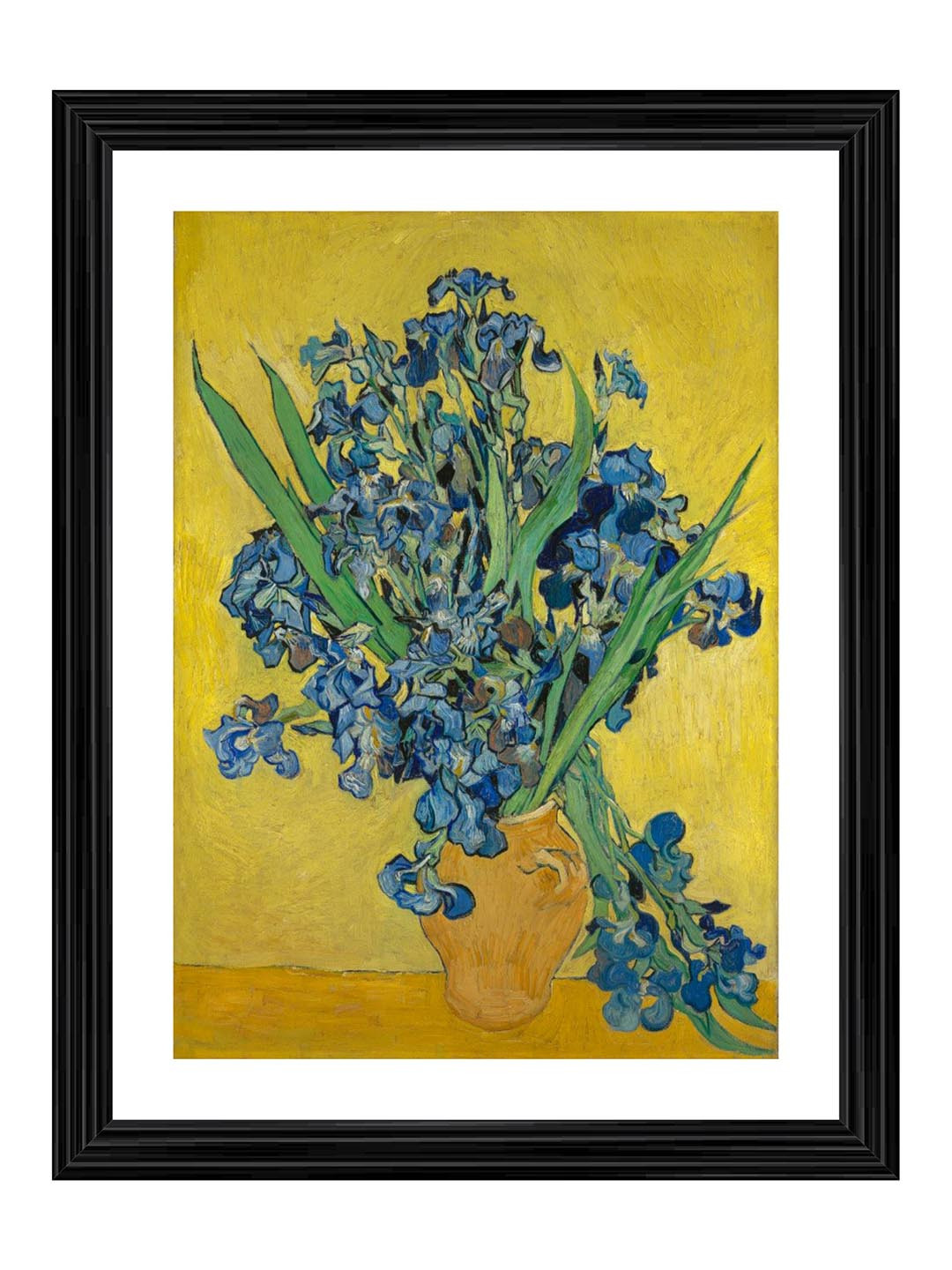 AdventuresIndia Vase with Irises Wood Wall Rectangle Paintings Wall Art -21 x16In