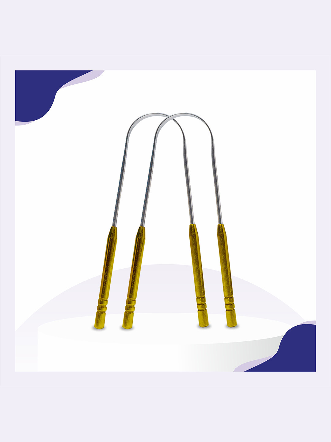 Nurpi Set Of 2 Long Handle Tongue Cleaner For Oral Care & Bad Breath