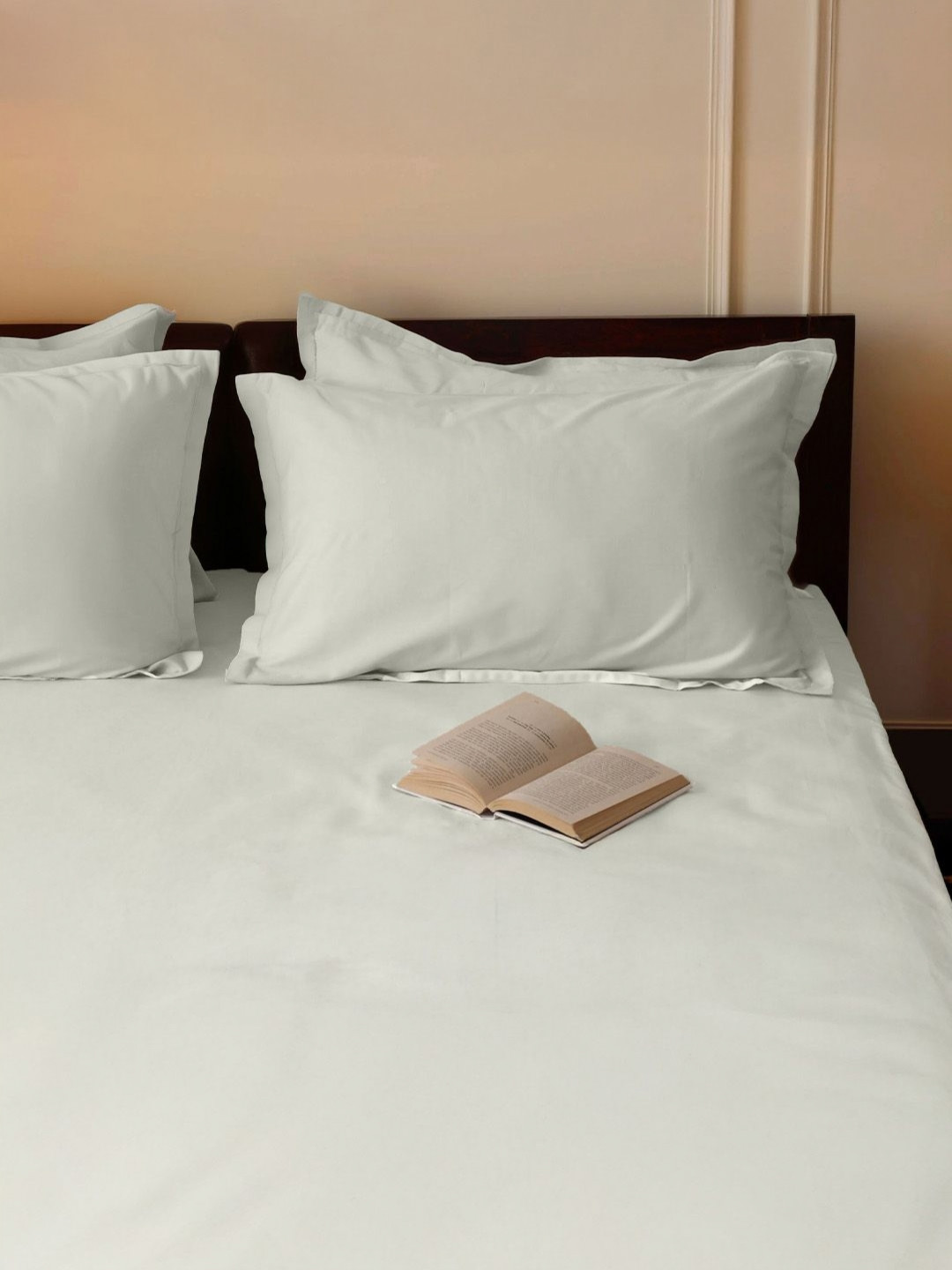 SleepyCat Sateen Teal Cotton 300 TC Fitted Queen Fine Bedsheet with 2 Pillow Covers-75 x 60 inches