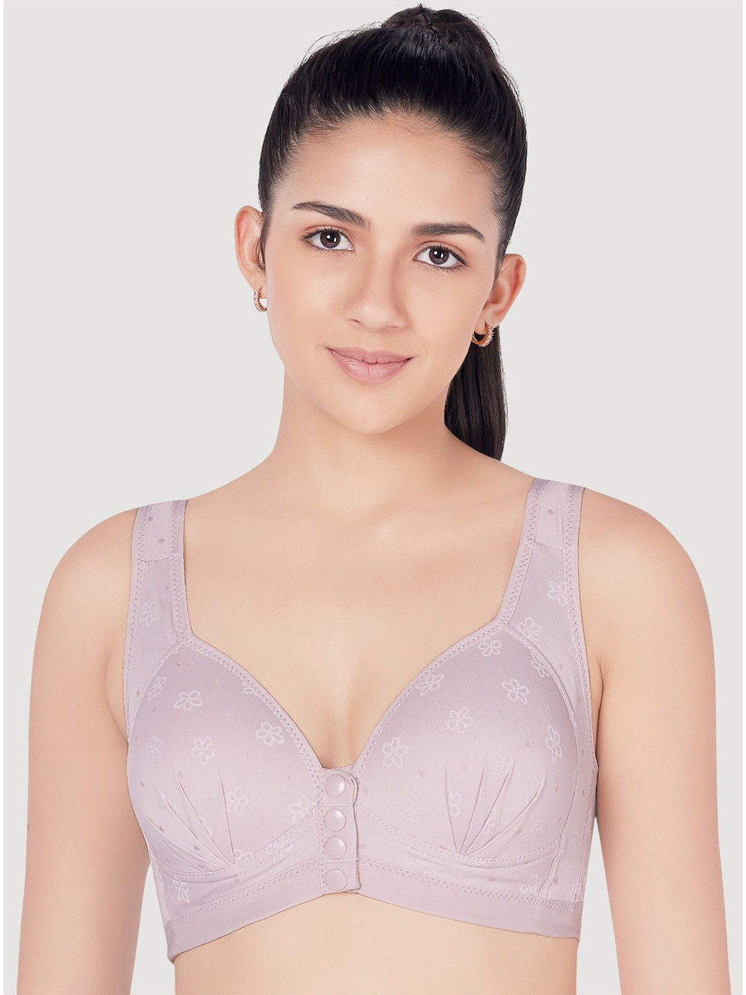 PLUMBURY Women Plus Size Lightly Padded Front Open Maternity Bra