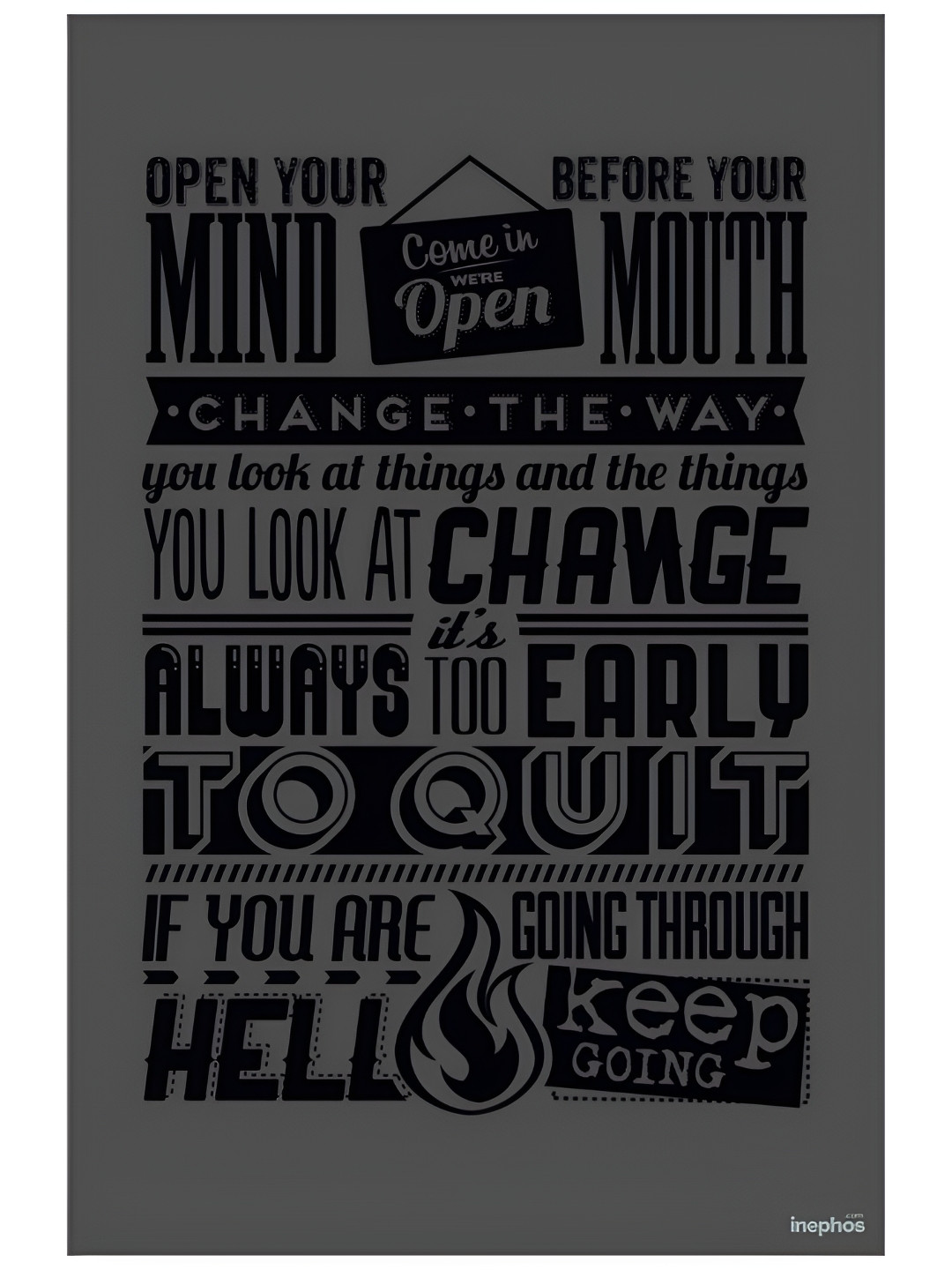 Inephos Open Your Mind Change The Way Motivational Quotes Retro Vinyl Photograph Poster