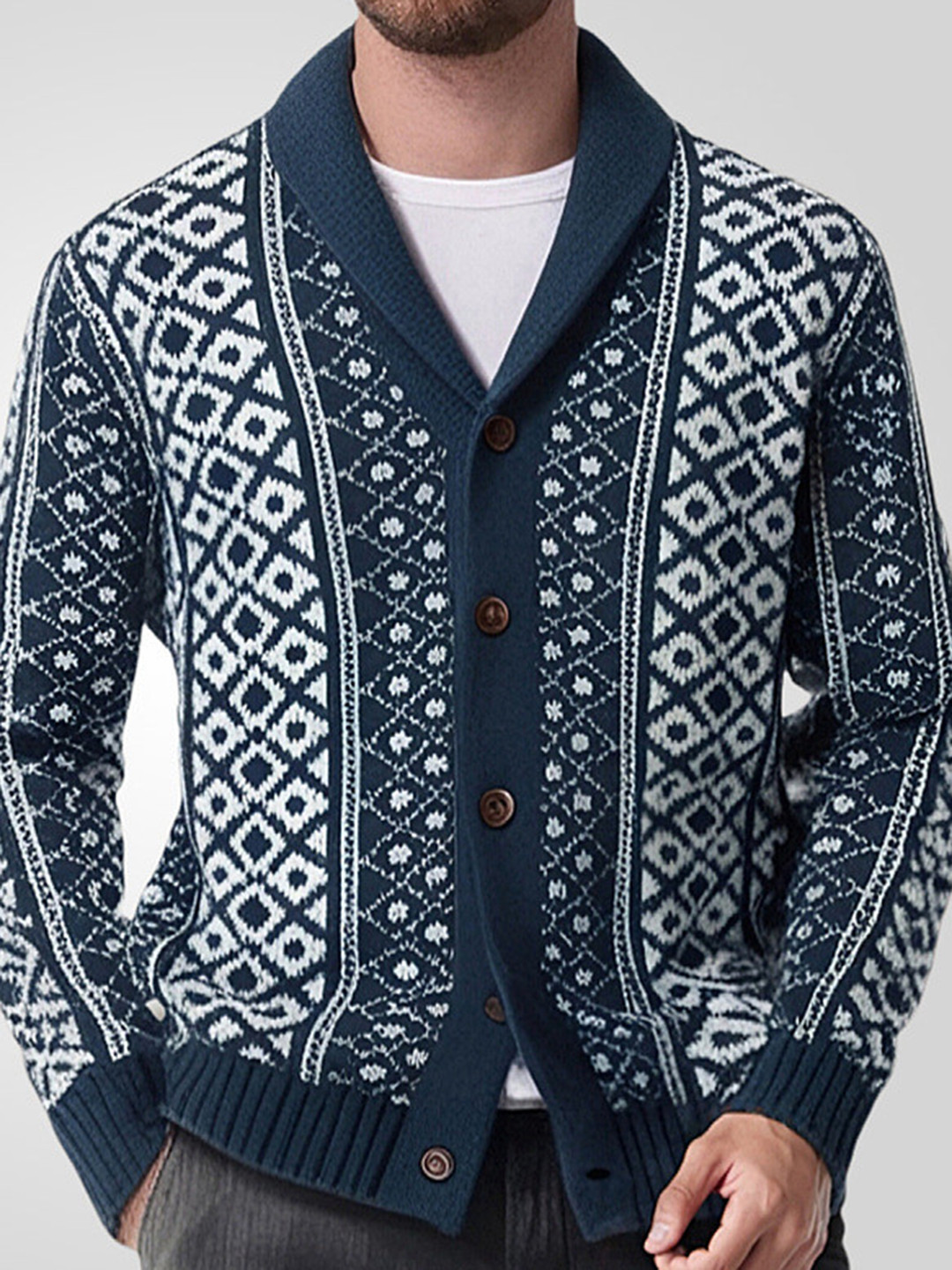 Mast & Harbour Men Printed Cardigan