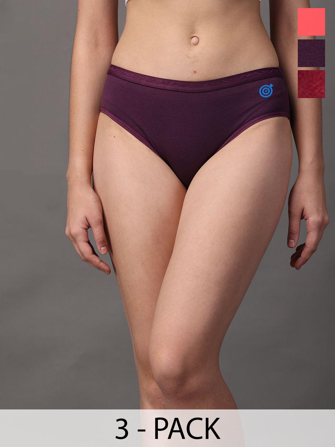 Wearslim Women Pack Of 3 Seamless Soft & Comfortable Cotton Bikini Briefs