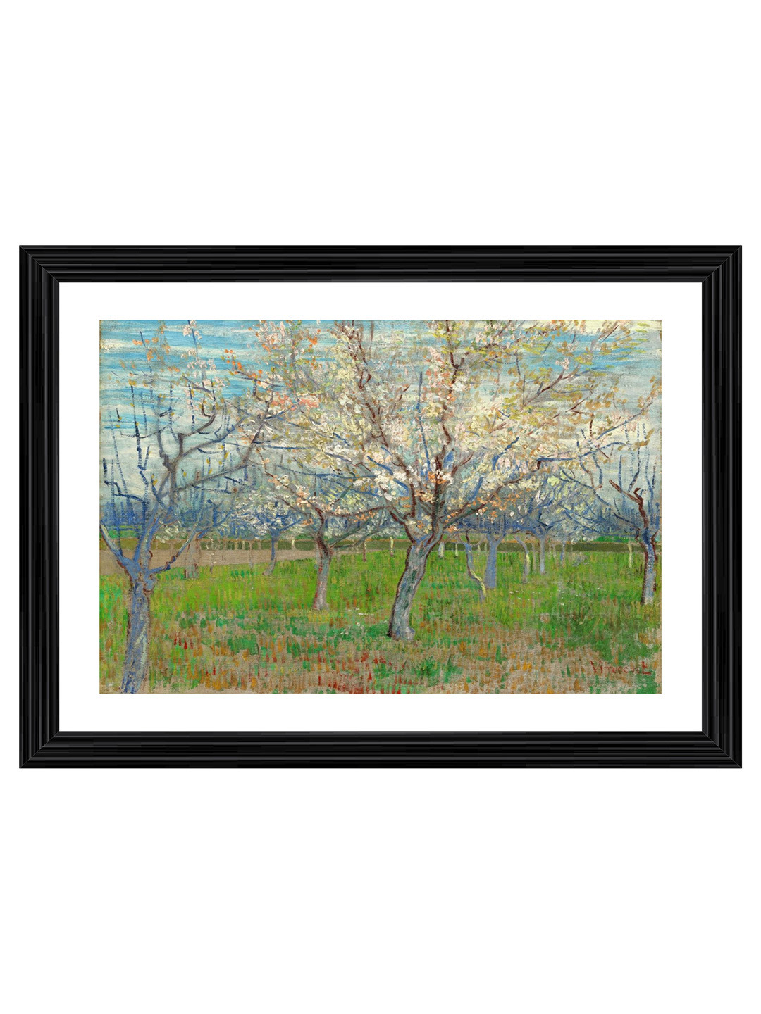 AdventuresIndia The Pink Orchard Wood Wall Rectangle Paintings Wall Art -23.6 x 17.7In