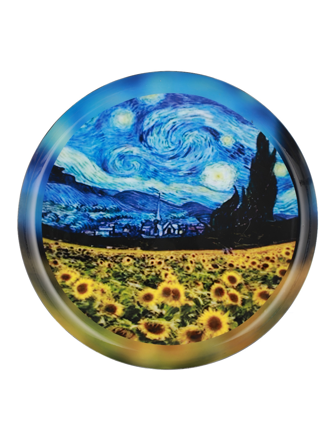 Homspurts Canvas Wall Round Paintings Wall Art - 12 x 12 In