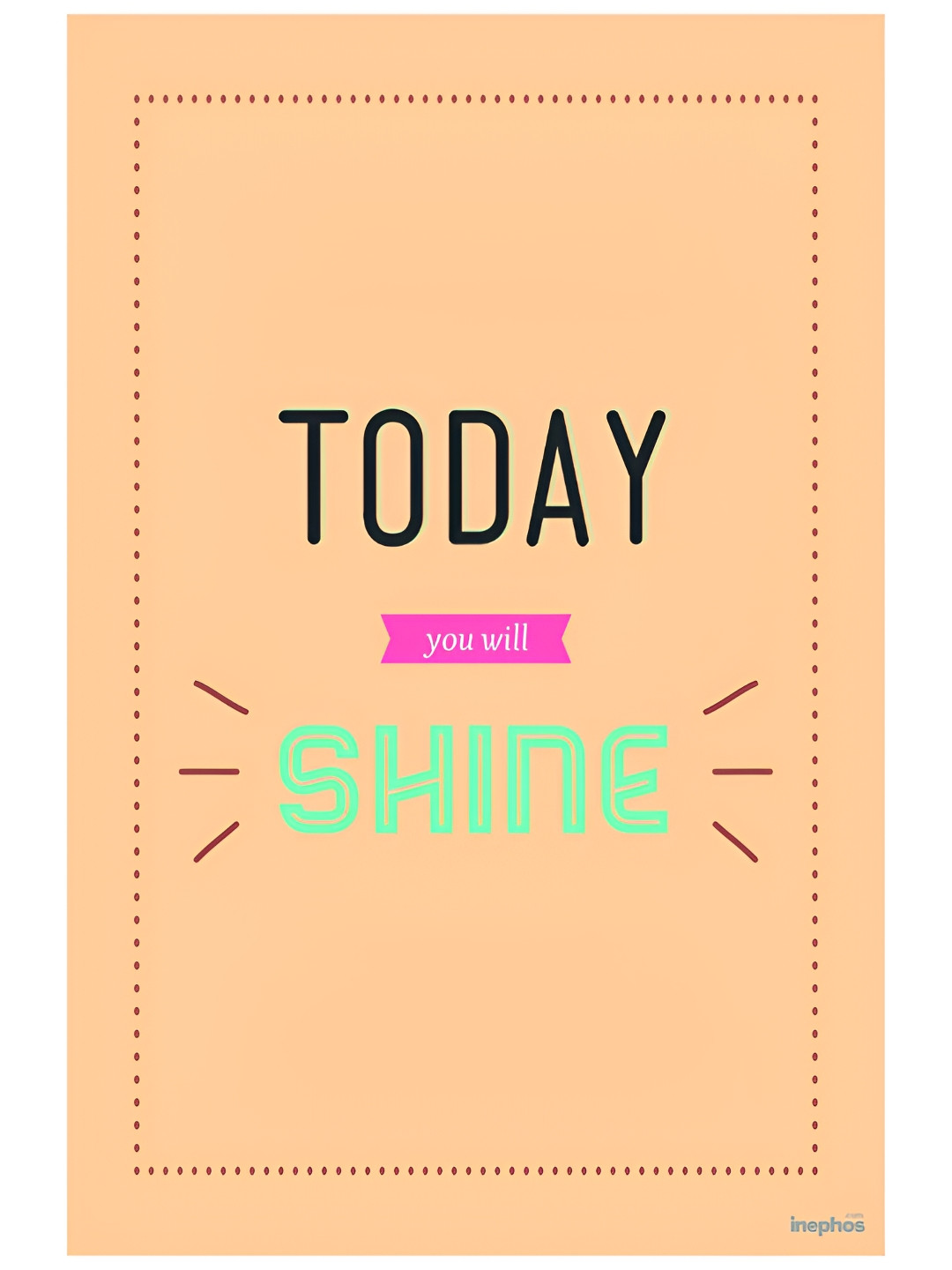 Inephos Peach-Coloured & Pink Printed Wall Posters