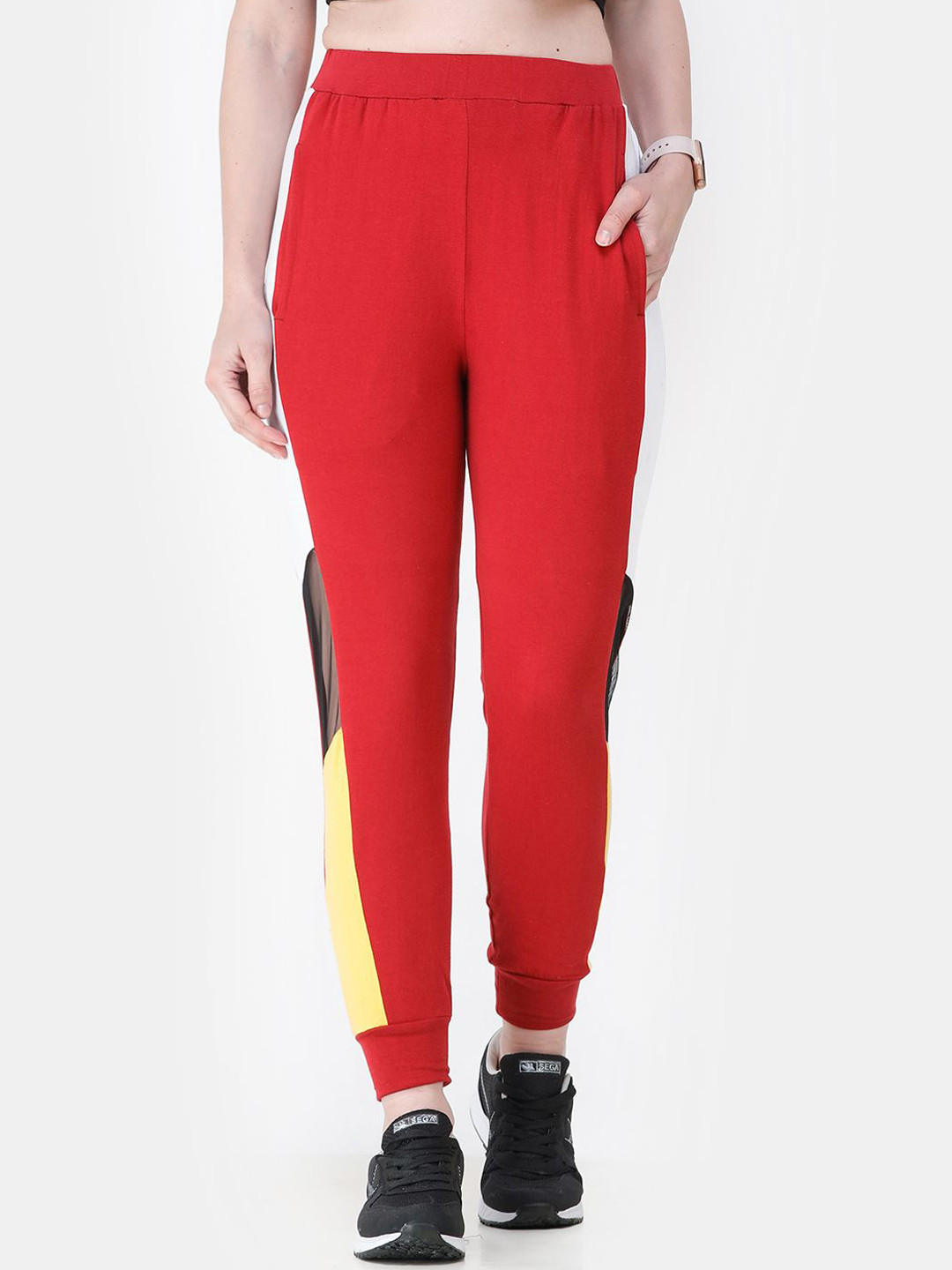 SCORPIUS Women Color Block Mid-Rise Jogger