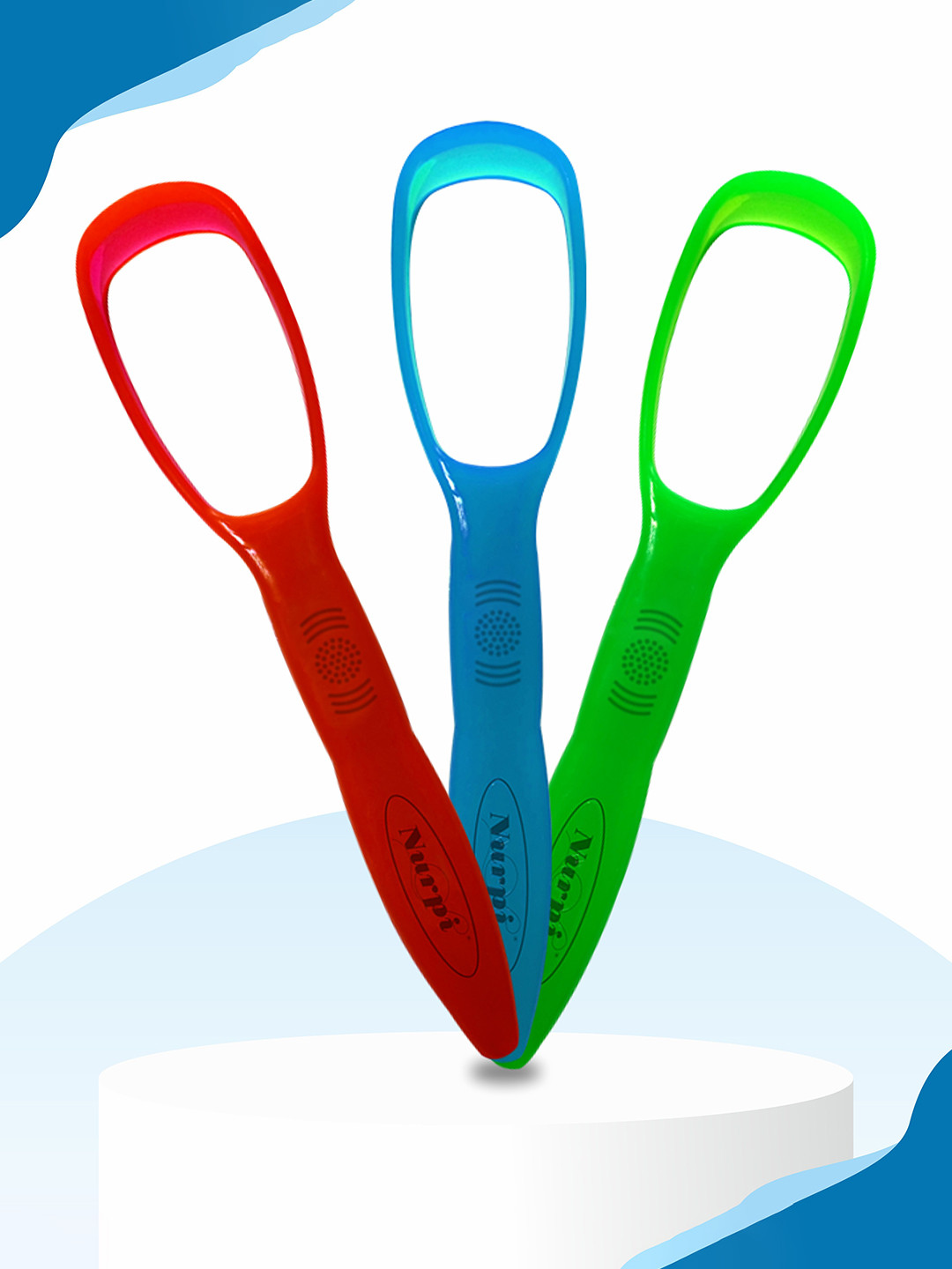 Nurpi Set Of 3 Plastic Tongue Cleaner